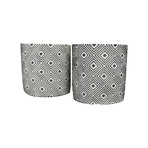 Black And White Diamond Geometric Pot